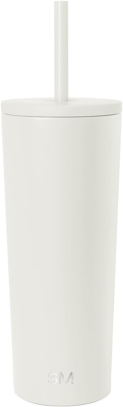 Iced Coffee Tumbler, Insulated | 24oz | Tie Dye | Reusable Stainless Steel Cup, Travel Mug, Water Bottle with Straw | Cupholder Friendly & Spill Resistant, Ocean Tide