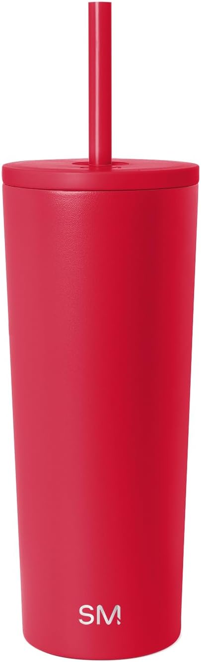 Iced Coffee Tumbler, Insulated | 24oz | Tie Dye | Reusable Stainless Steel Cup, Travel Mug, Water Bottle with Straw | Cupholder Friendly & Spill Resistant, Ocean Tide