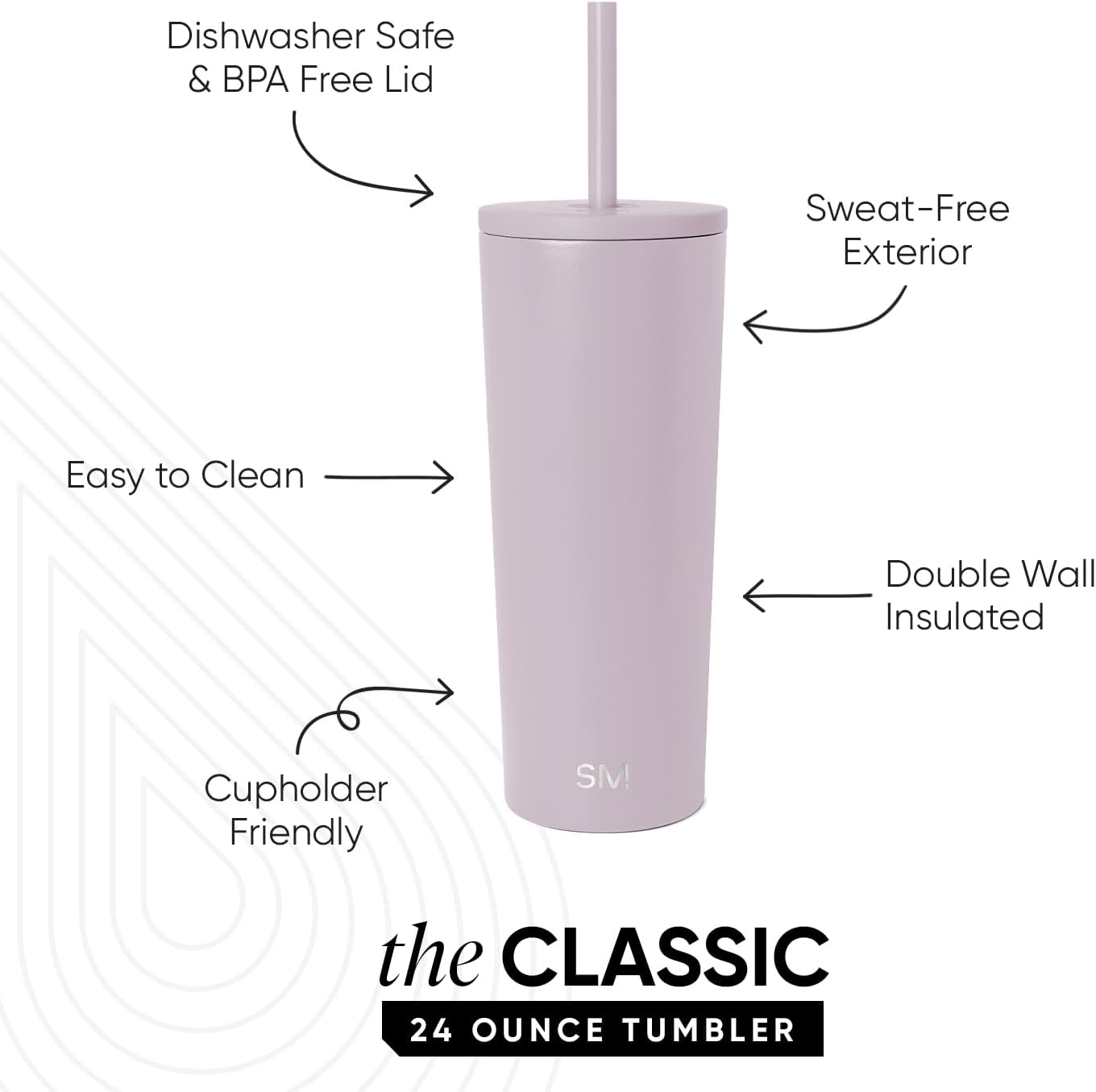Iced Coffee Tumbler, Insulated | 24oz | Tie Dye | Reusable Stainless Steel Cup, Travel Mug, Water Bottle with Straw | Cupholder Friendly & Spill Resistant, Ocean Tide