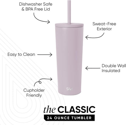 Iced Coffee Tumbler, Insulated | 24oz | Tie Dye | Reusable Stainless Steel Cup, Travel Mug, Water Bottle with Straw | Cupholder Friendly & Spill Resistant, Ocean Tide