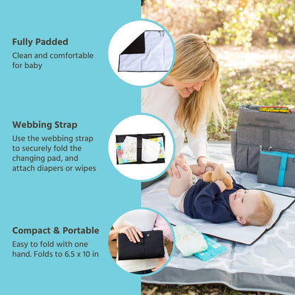 J.L. Childress X-Large Full Body Portable Changing Pad for Babies, Black
