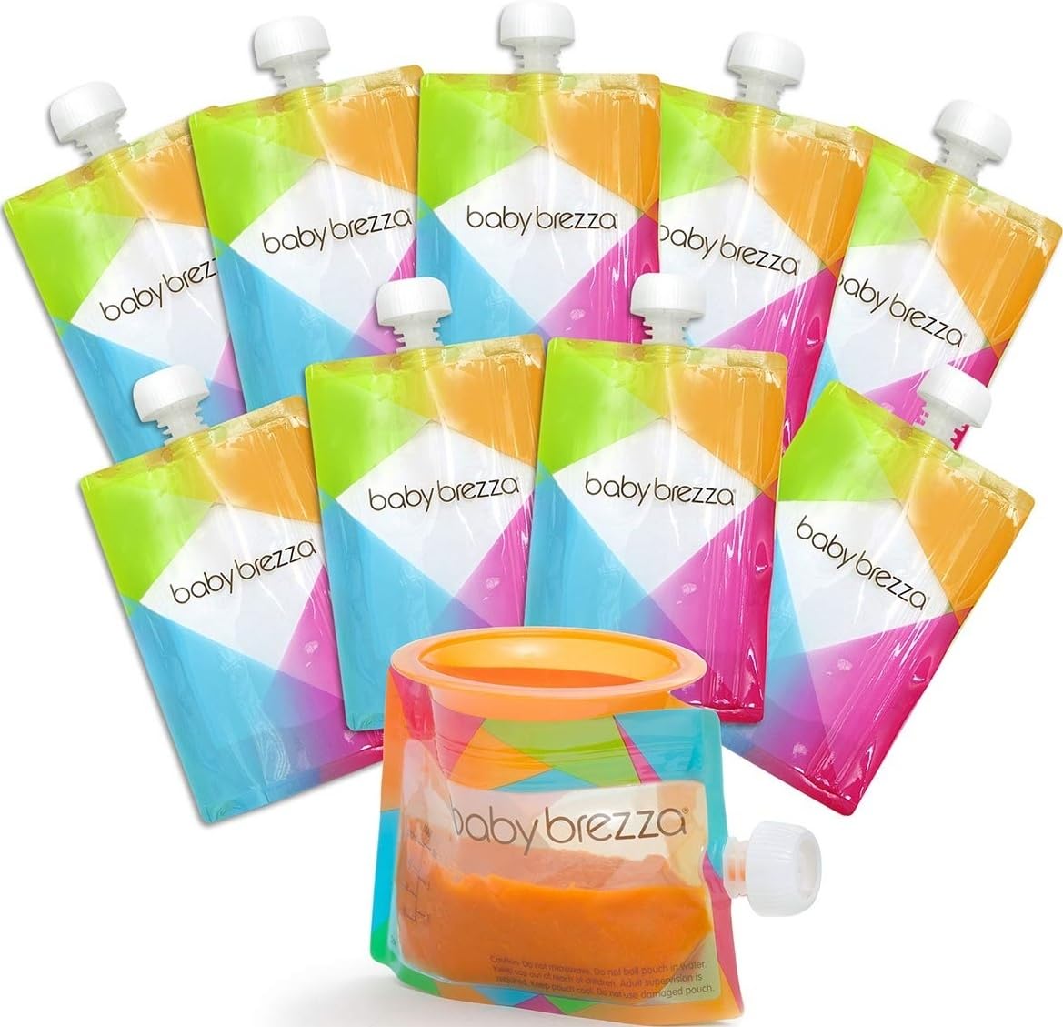 Reusable Baby Food Storage Pouches, 10 Pack, 7oz Size