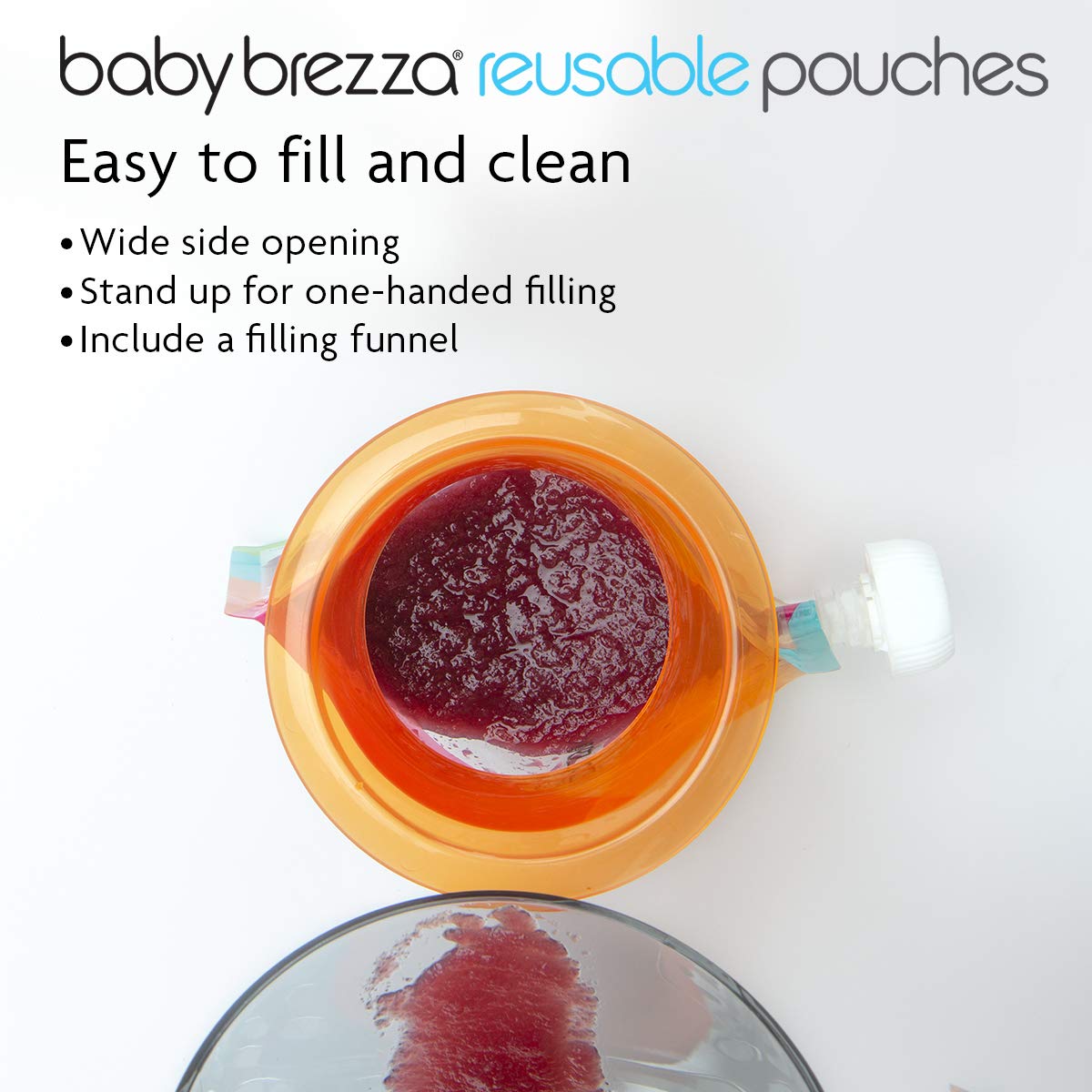 Reusable Baby Food Storage Pouches, 10 Pack, 7oz Size