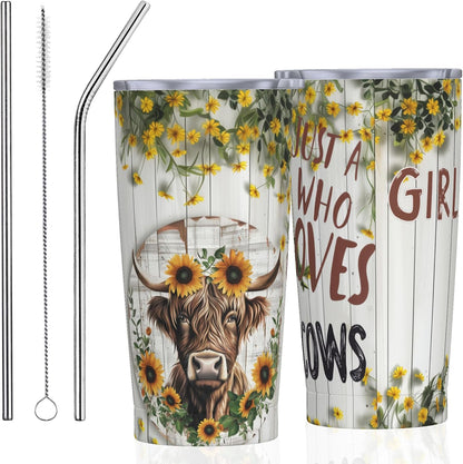 Bee Tumbler with Lid and Straw 20oz Travel Coffee Mug Gifts Stainless Steel Vacuum Insulated Cup Double Wall Water Bottle for Office Car Home