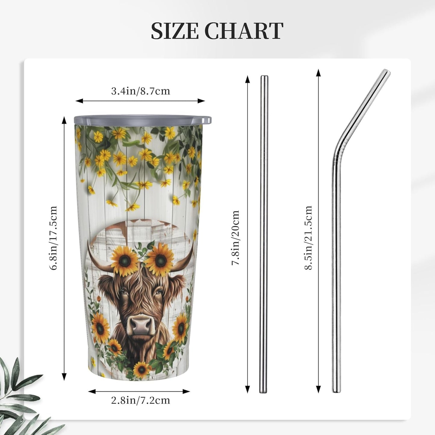 Bee Tumbler with Lid and Straw 20oz Travel Coffee Mug Gifts Stainless Steel Vacuum Insulated Cup Double Wall Water Bottle for Office Car Home