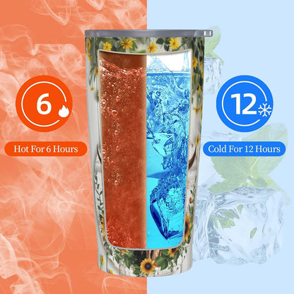 Bee Tumbler with Lid and Straw 20oz Travel Coffee Mug Gifts Stainless Steel Vacuum Insulated Cup Double Wall Water Bottle for Office Car Home