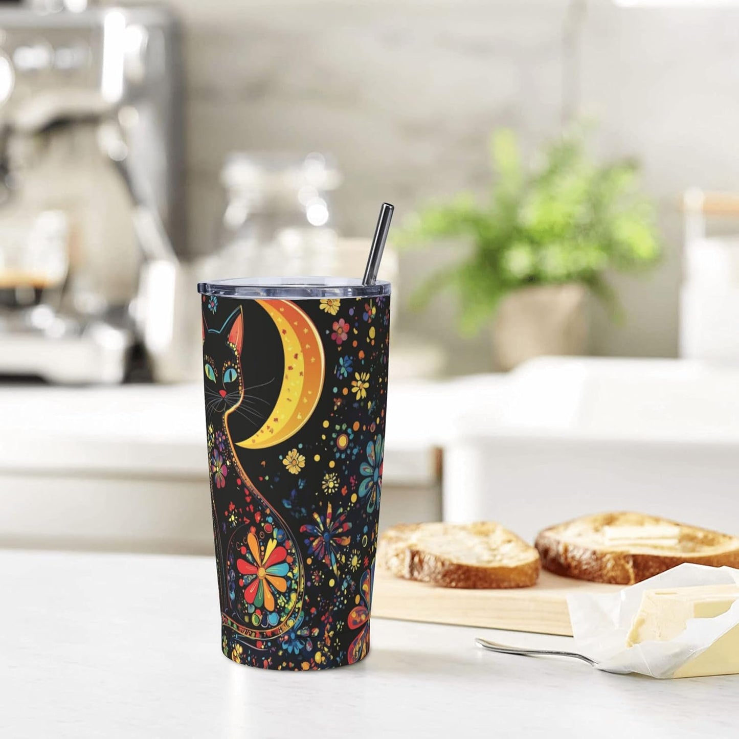 Bee Tumbler with Lid and Straw 20oz Travel Coffee Mug Gifts Stainless Steel Vacuum Insulated Cup Double Wall Water Bottle for Office Car Home