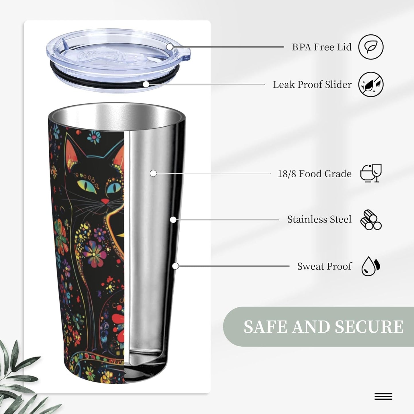 Bee Tumbler with Lid and Straw 20oz Travel Coffee Mug Gifts Stainless Steel Vacuum Insulated Cup Double Wall Water Bottle for Office Car Home