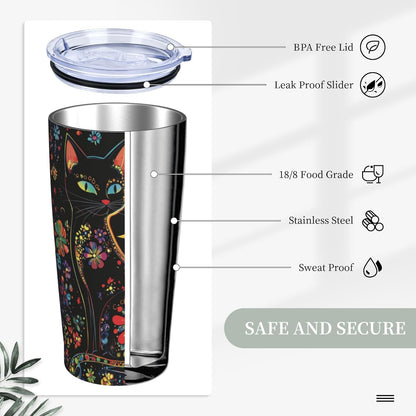 Bee Tumbler with Lid and Straw 20oz Travel Coffee Mug Gifts Stainless Steel Vacuum Insulated Cup Double Wall Water Bottle for Office Car Home
