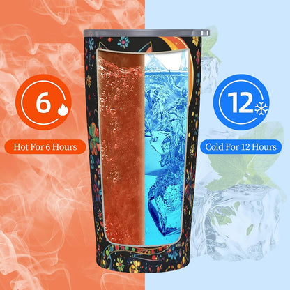 Bee Tumbler with Lid and Straw 20oz Travel Coffee Mug Gifts Stainless Steel Vacuum Insulated Cup Double Wall Water Bottle for Office Car Home
