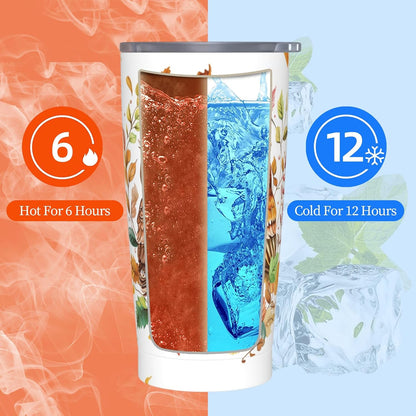 Bee Tumbler with Lid and Straw 20oz Travel Coffee Mug Gifts Stainless Steel Vacuum Insulated Cup Double Wall Water Bottle for Office Car Home