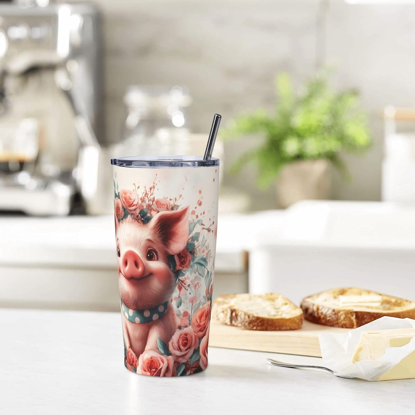 Bee Tumbler with Lid and Straw 20oz Travel Coffee Mug Gifts Stainless Steel Vacuum Insulated Cup Double Wall Water Bottle for Office Car Home