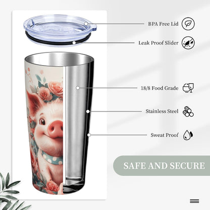 Bee Tumbler with Lid and Straw 20oz Travel Coffee Mug Gifts Stainless Steel Vacuum Insulated Cup Double Wall Water Bottle for Office Car Home