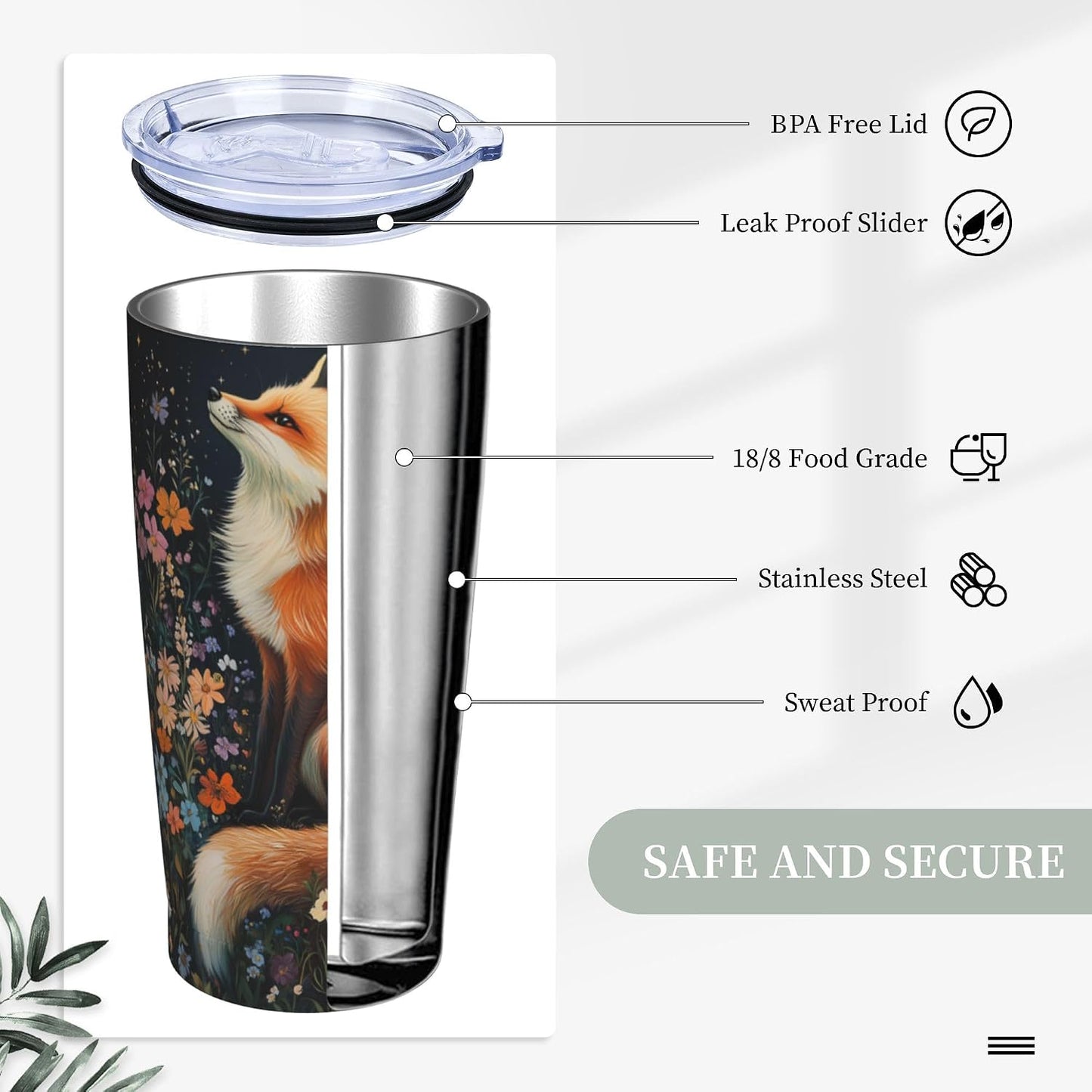 Bee Tumbler with Lid and Straw 20oz Travel Coffee Mug Gifts Stainless Steel Vacuum Insulated Cup Double Wall Water Bottle for Office Car Home