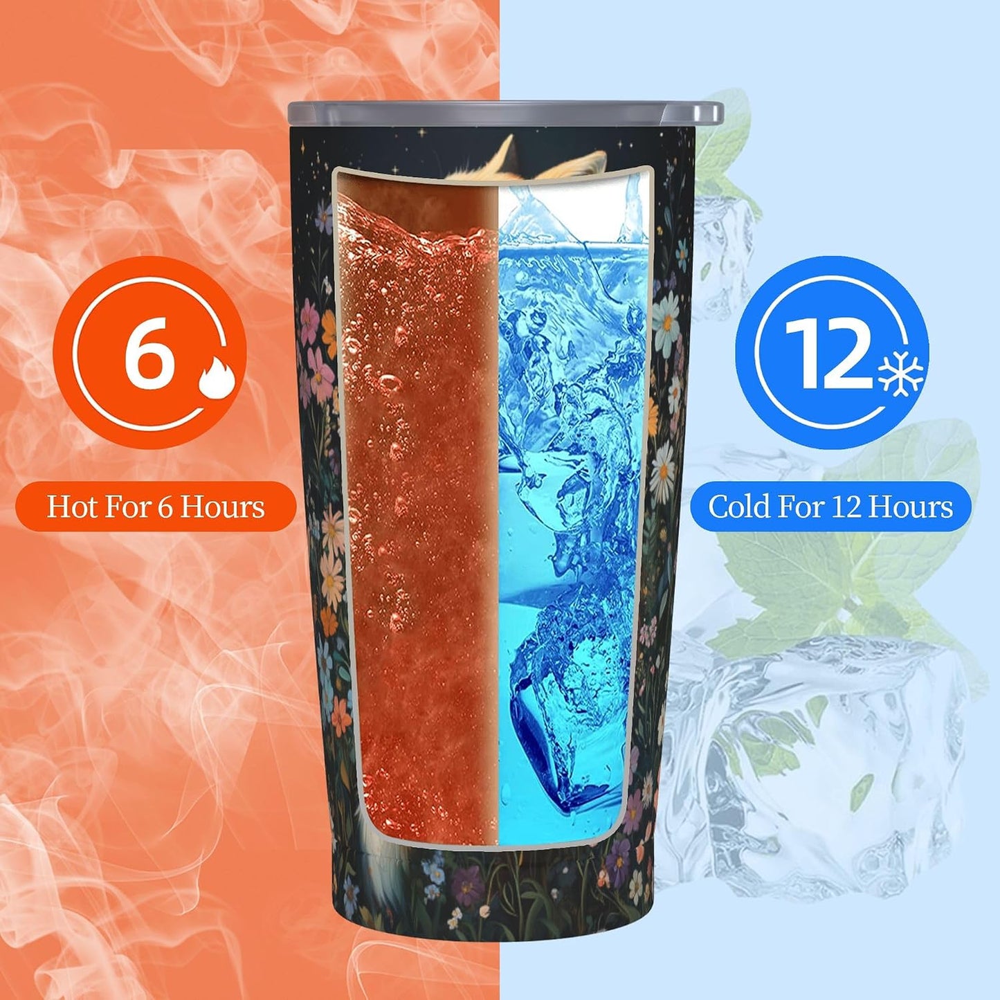 Bee Tumbler with Lid and Straw 20oz Travel Coffee Mug Gifts Stainless Steel Vacuum Insulated Cup Double Wall Water Bottle for Office Car Home