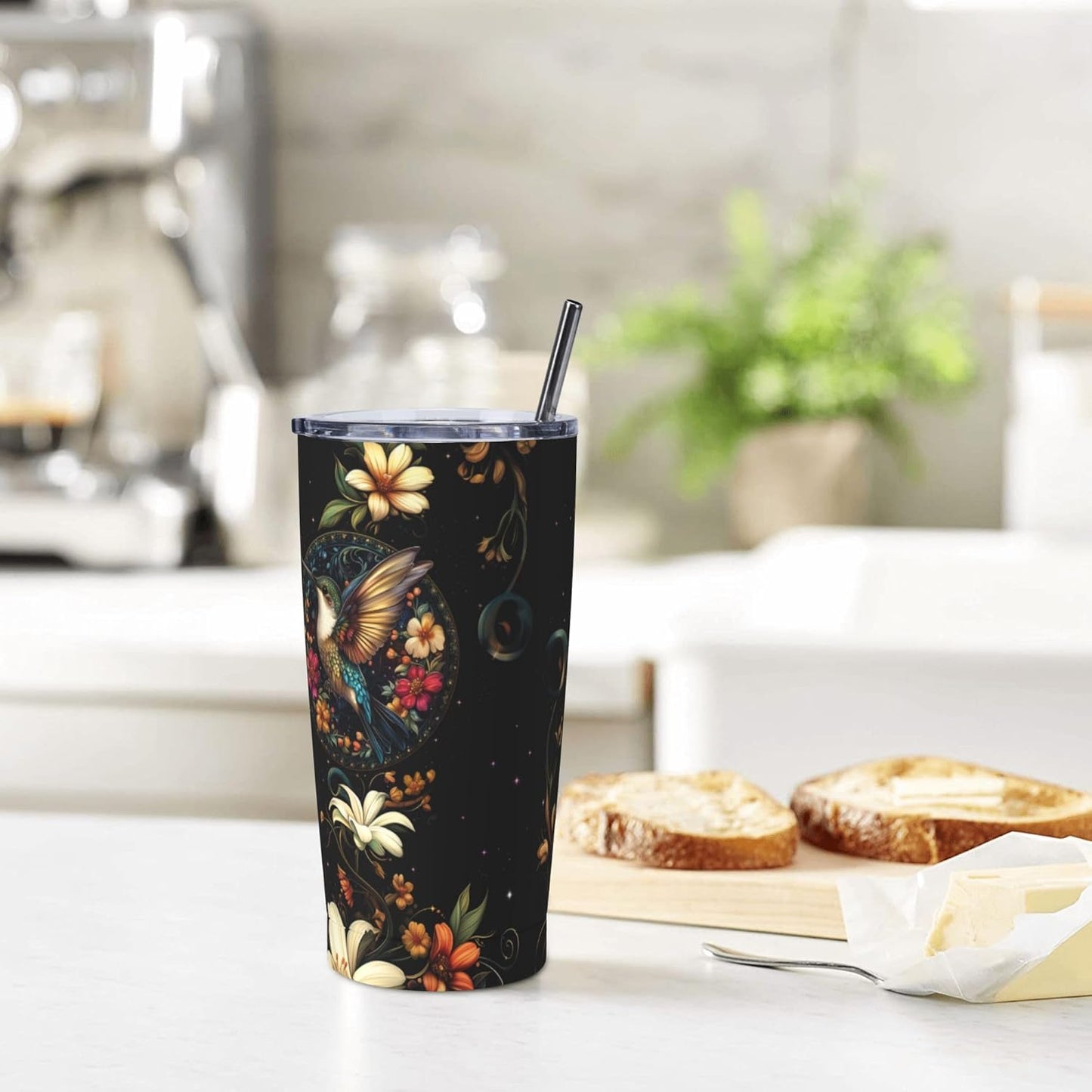 Bee Tumbler with Lid and Straw 20oz Travel Coffee Mug Gifts Stainless Steel Vacuum Insulated Cup Double Wall Water Bottle for Office Car Home