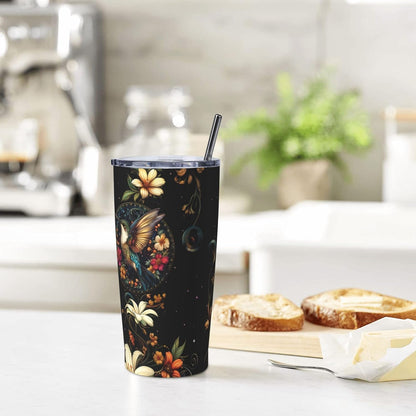 Bee Tumbler with Lid and Straw 20oz Travel Coffee Mug Gifts Stainless Steel Vacuum Insulated Cup Double Wall Water Bottle for Office Car Home