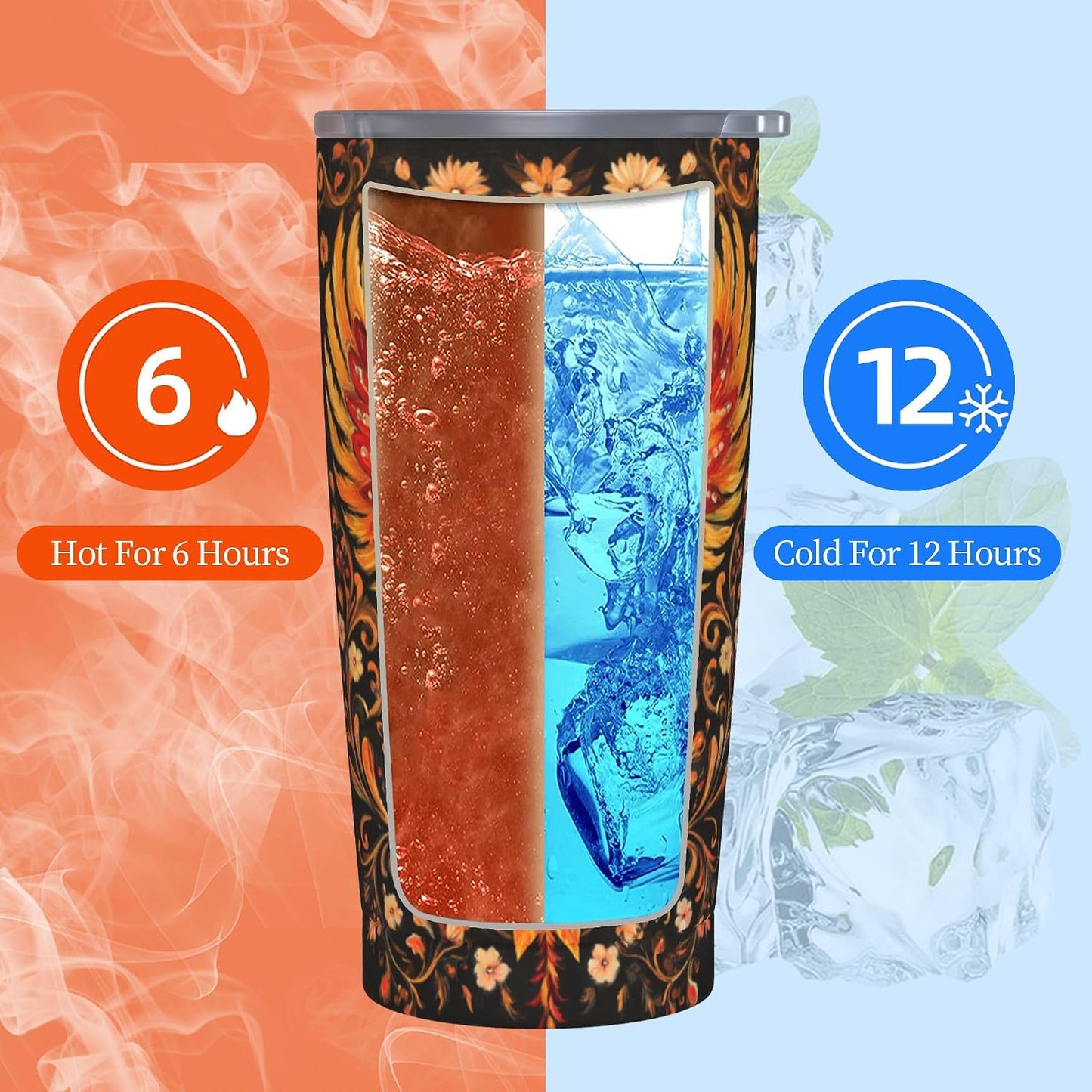 Bee Tumbler with Lid and Straw 20oz Travel Coffee Mug Gifts Stainless Steel Vacuum Insulated Cup Double Wall Water Bottle for Office Car Home