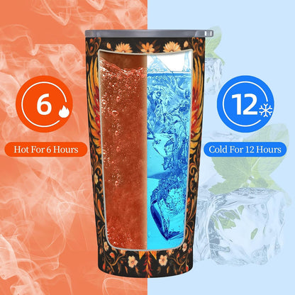 Bee Tumbler with Lid and Straw 20oz Travel Coffee Mug Gifts Stainless Steel Vacuum Insulated Cup Double Wall Water Bottle for Office Car Home