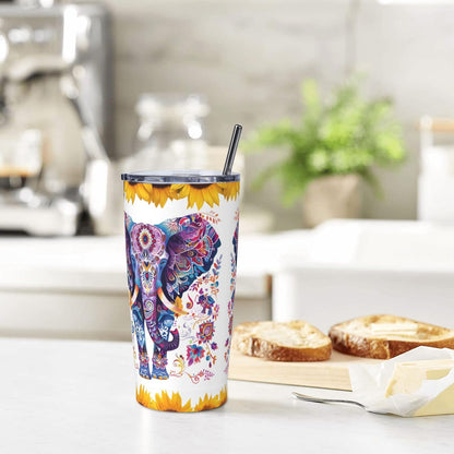 Bee Tumbler with Lid and Straw 20oz Travel Coffee Mug Gifts Stainless Steel Vacuum Insulated Cup Double Wall Water Bottle for Office Car Home