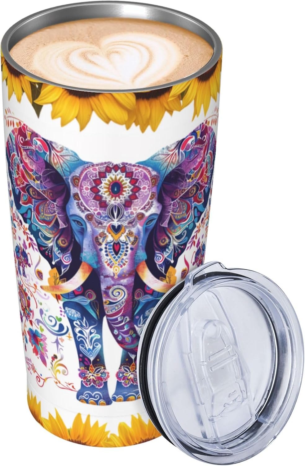 Bee Tumbler with Lid and Straw 20oz Travel Coffee Mug Gifts Stainless Steel Vacuum Insulated Cup Double Wall Water Bottle for Office Car Home