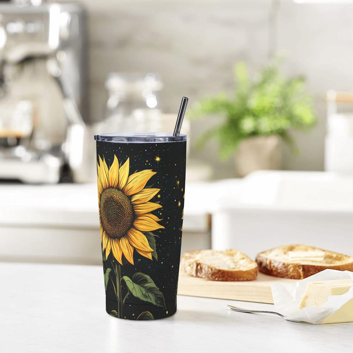 Bee Tumbler with Lid and Straw 20oz Travel Coffee Mug Gifts Stainless Steel Vacuum Insulated Cup Double Wall Water Bottle for Office Car Home