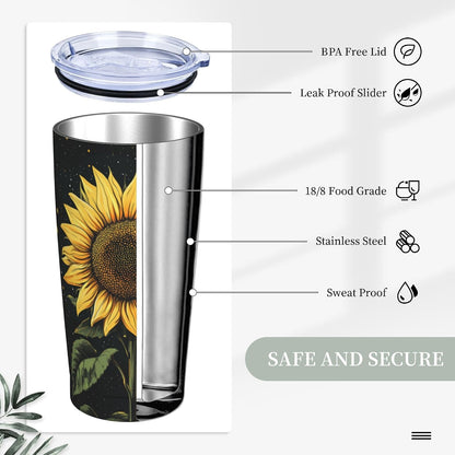 Bee Tumbler with Lid and Straw 20oz Travel Coffee Mug Gifts Stainless Steel Vacuum Insulated Cup Double Wall Water Bottle for Office Car Home