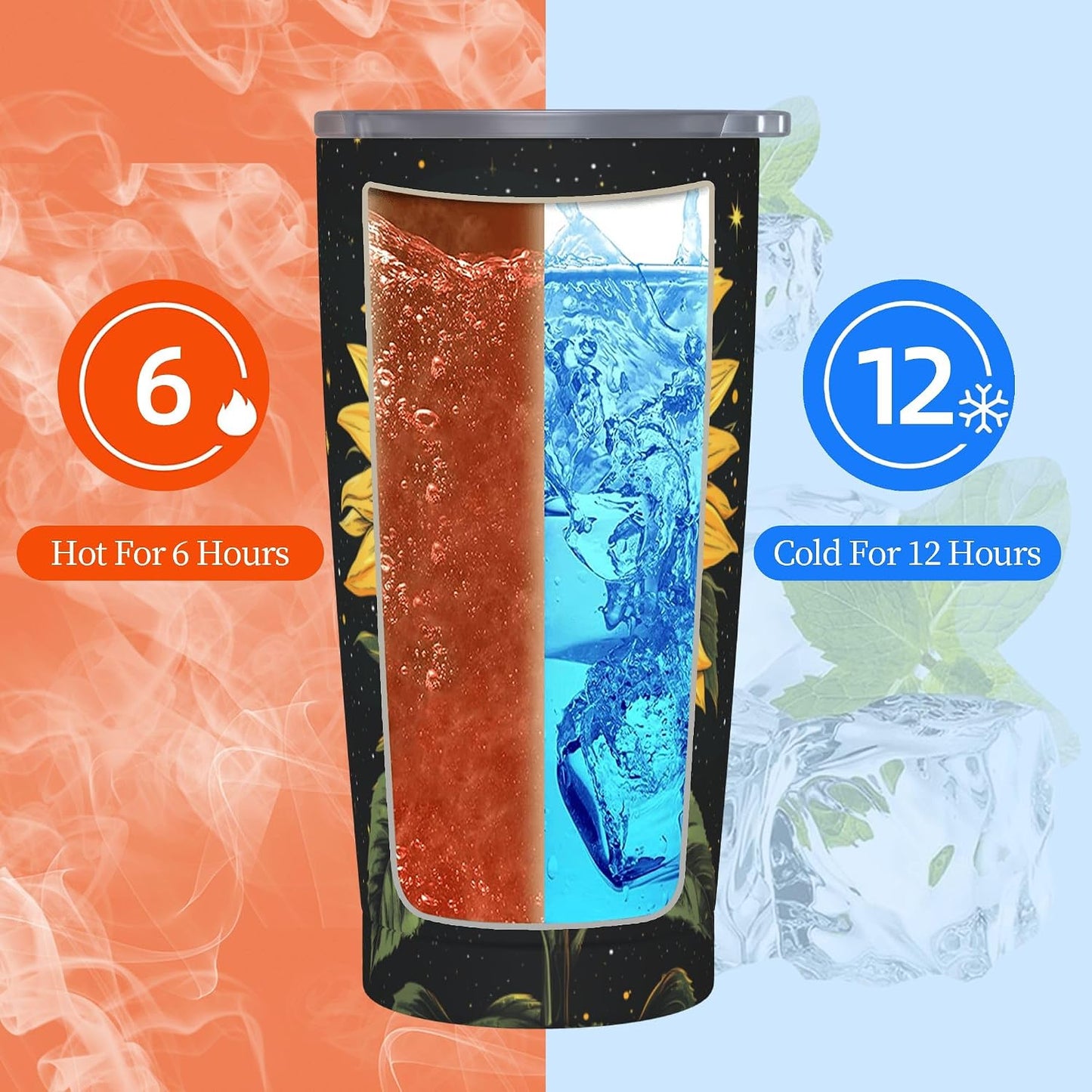 Bee Tumbler with Lid and Straw 20oz Travel Coffee Mug Gifts Stainless Steel Vacuum Insulated Cup Double Wall Water Bottle for Office Car Home