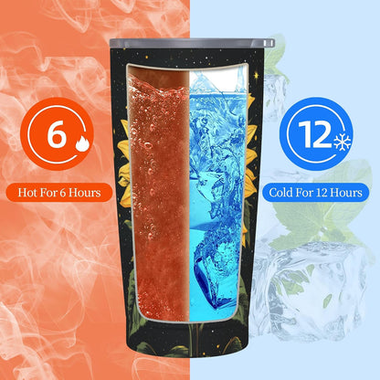 Bee Tumbler with Lid and Straw 20oz Travel Coffee Mug Gifts Stainless Steel Vacuum Insulated Cup Double Wall Water Bottle for Office Car Home