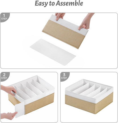 Jeans Drawer Organizers for Clothing, 5 Compartment Wardrobe Storage Box, Washable Clothes Organizer for Folded Clothes, Jeans, Pants, Leggings, t-shirts(Grey)