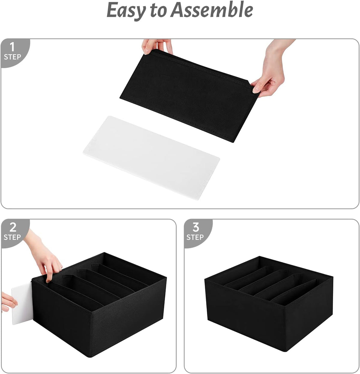 Jeans Drawer Organizers for Clothing, 5 Compartment Wardrobe Storage Box, Washable Clothes Organizer for Folded Clothes, Jeans, Pants, Leggings, t-shirts(Grey)
