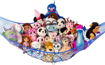 Stuffed Animal Hammock 2 Pack | Corner Stuffed Animal Storage & Plushie Net | Toy Hammock for Stuffed Animals | Holds 12lbs | Easy Hang, All Hardware Included | White Bedroom Decor