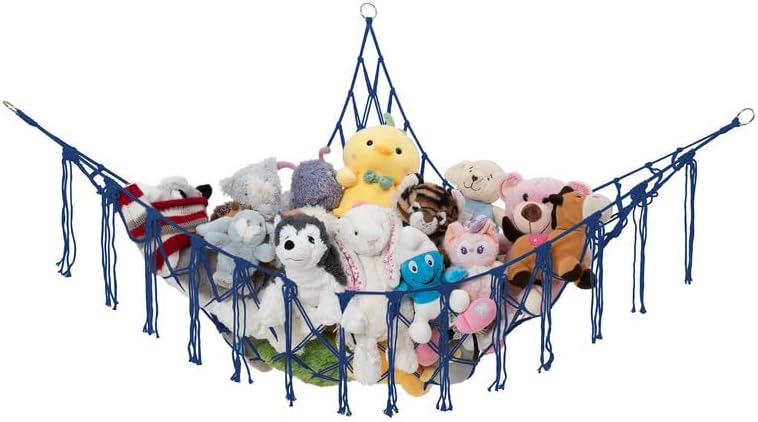 Stuffed Animal Hammock 2 Pack | Corner Stuffed Animal Storage & Plushie Net | Toy Hammock for Stuffed Animals | Holds 12lbs | Easy Hang, All Hardware Included | White Bedroom Decor