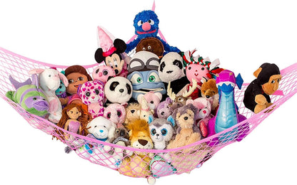 Stuffed Animal Hammock 2 Pack | Corner Stuffed Animal Storage & Plushie Net | Toy Hammock for Stuffed Animals | Holds 12lbs | Easy Hang, All Hardware Included | White Bedroom Decor