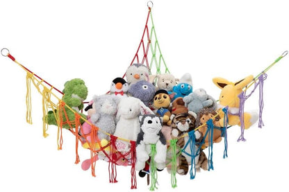 Stuffed Animal Hammock 2 Pack | Corner Stuffed Animal Storage & Plushie Net | Toy Hammock for Stuffed Animals | Holds 12lbs | Easy Hang, All Hardware Included | White Bedroom Decor