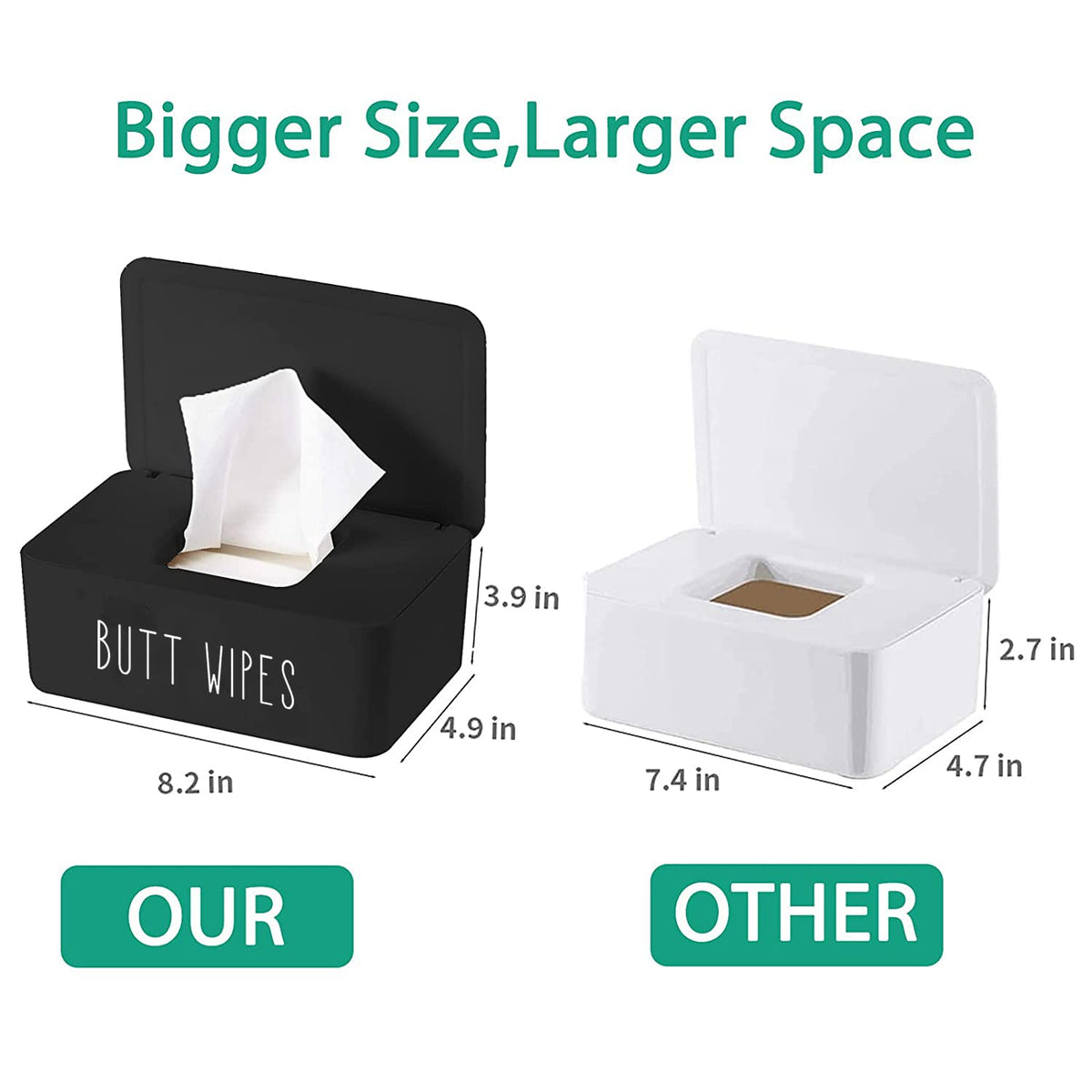 Butt Wipes Dispenser for Bathroom,8.2L x 4.9W x 3.9H inches