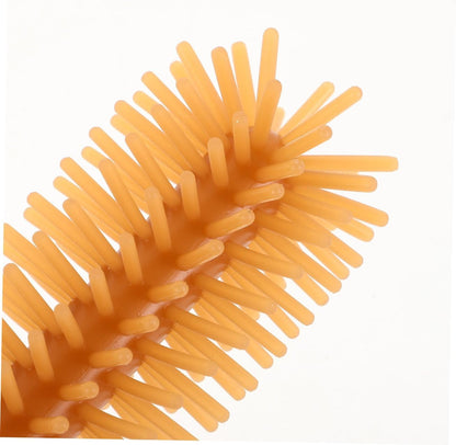 Silicone Bottle Brush Cleaner Set with Stand Portable Travel Kit for Bottle Cleaning and Straw Care with Drying Rack in Warm Yellow