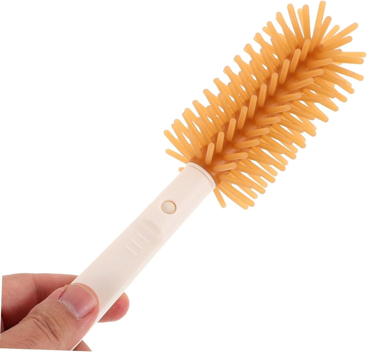 Silicone Bottle Brush Cleaner Set with Stand Portable Travel Kit for Bottle Cleaning and Straw Care with Drying Rack in Warm Yellow