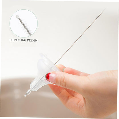 Silicone Bottle Brush Cleaner Set with Stand Portable Travel Kit for Bottle Cleaning and Straw Care with Drying Rack in Warm Yellow