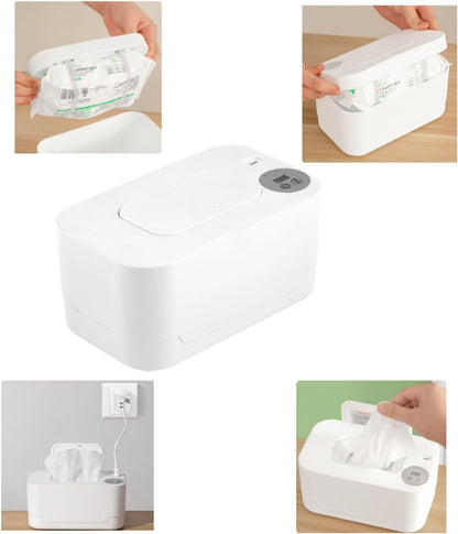 Baby wet wipe heater, Reusable constant temperature wet wipe warmer,Home, Travel wet wipe heater, USB heated wet wipe box (white)