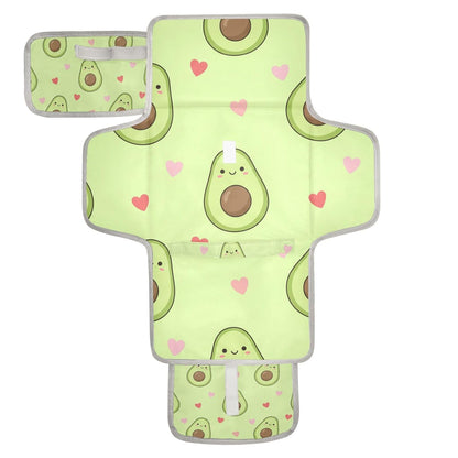 Avocado Heart Design Portable Diaper Changing Pad for Walks