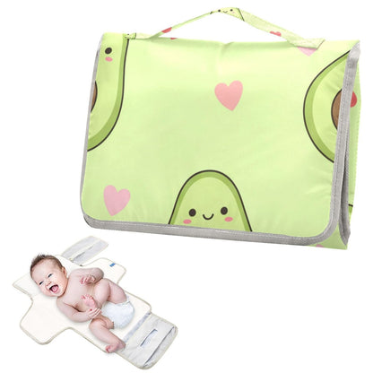 Avocado Heart Design Portable Diaper Changing Pad for Walks