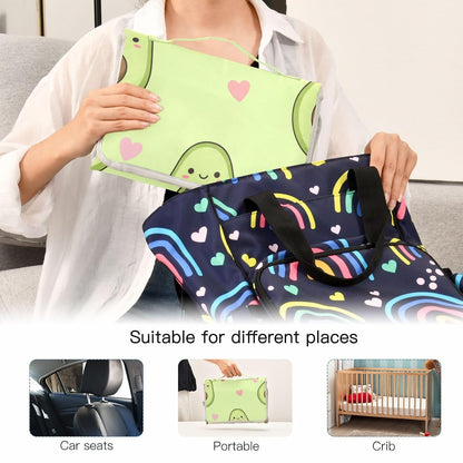 Avocado Heart Design Portable Diaper Changing Pad for Walks