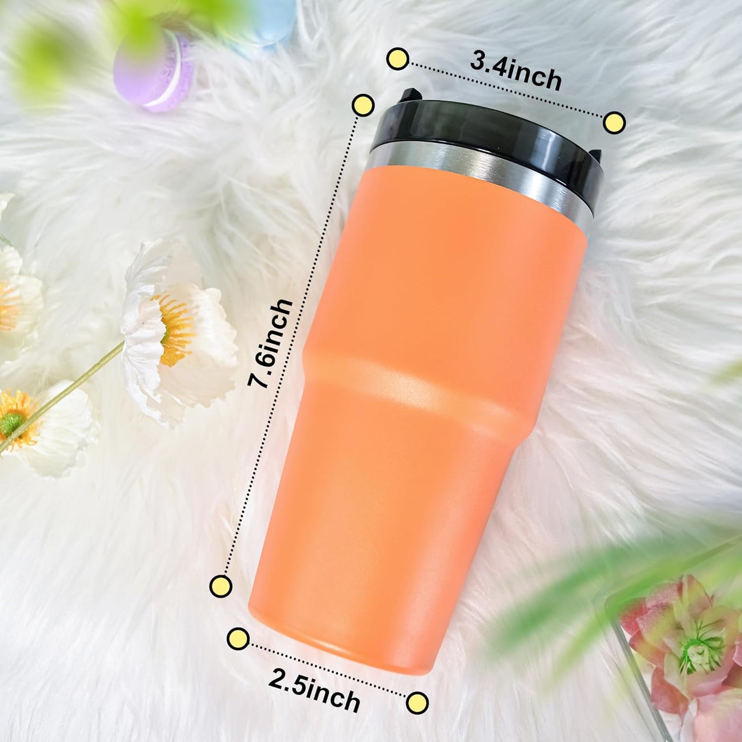 20 oz Tumbler Stainless Steel Tumblers,Reusable Double Wall Vacuum Insulated Coffee Mug for Home, Office, Outdoor Works Great for Ice Drinks and Hot Beverage(orange)