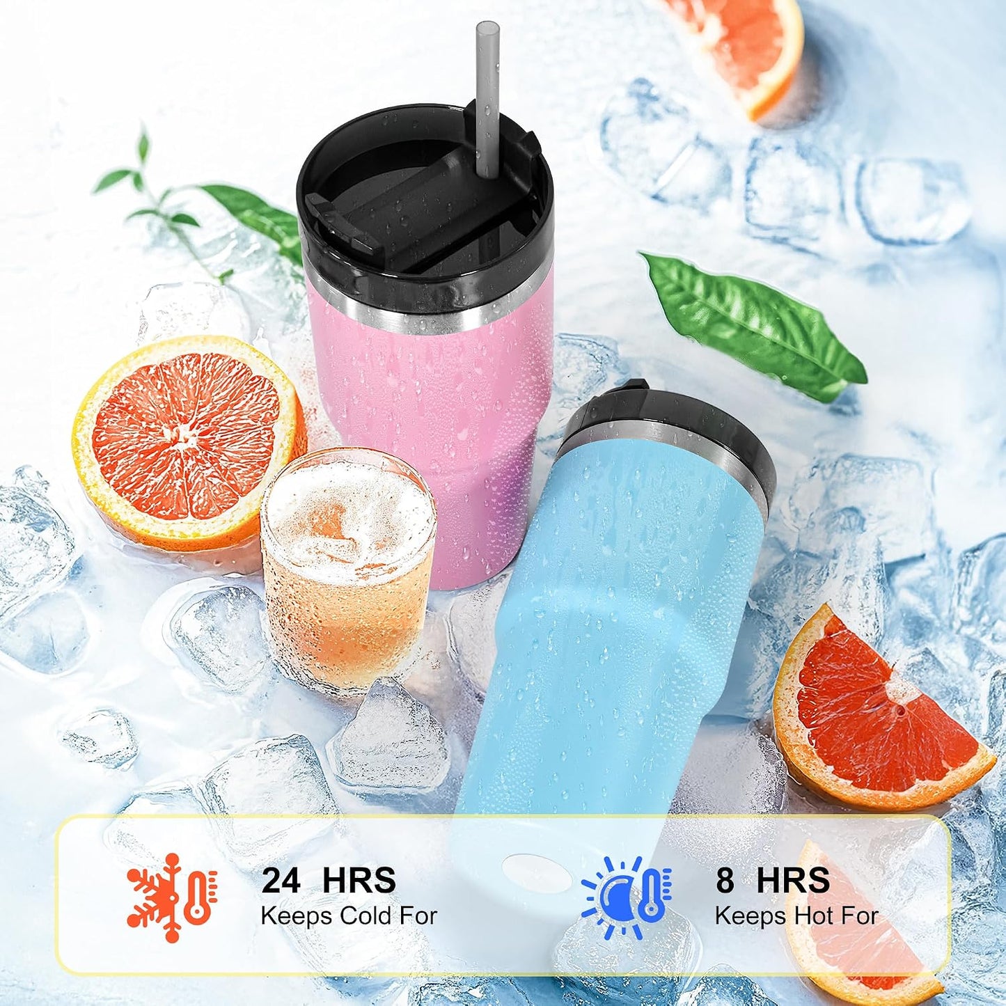 20 oz Tumbler Stainless Steel Tumblers,Reusable Double Wall Vacuum Insulated Coffee Mug for Home, Office, Outdoor Works Great for Ice Drinks and Hot Beverage(orange)