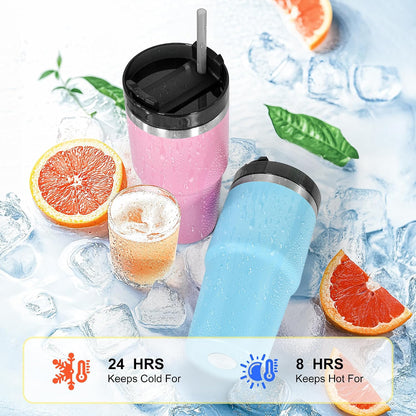 20 oz Tumbler Stainless Steel Tumblers,Reusable Double Wall Vacuum Insulated Coffee Mug for Home, Office, Outdoor Works Great for Ice Drinks and Hot Beverage(orange)