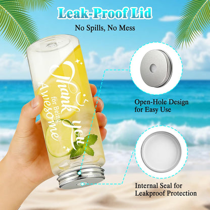 50 Pcs Employee Appreciation Tumblers 17 oz Inspirational Thank You Acrylic Skinny Cups with Lids Straws & Satin Bows for Staff Coworker Teacher Nurse Office