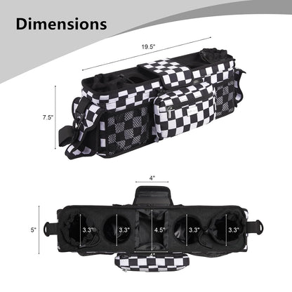 Universal Baby Stroller Organizer, Stroller Caddy with Detachable Mesh Bag & Heightened Insulated Cup Holders & Non-Slip Secure Hooks Accessories, Fits Most Strollers (Black) - Colors A