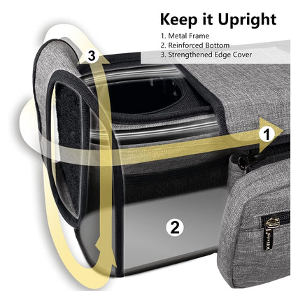Universal Baby Stroller Organizer, Stroller Caddy with Detachable Mesh Bag & Heightened Insulated Cup Holders & Non-Slip Secure Hooks Accessories, Fits Most Strollers (Black) - Colors A