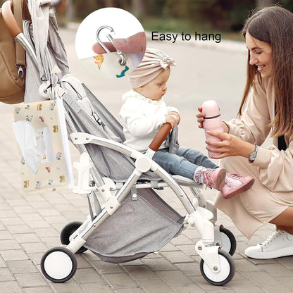 2 Pcs Baby Wipes Dispenser, Portable Refillable Wet Wipes Holder for Travel, Reusable Wipe Container with Metal Clip, Keeps Wipe Moist